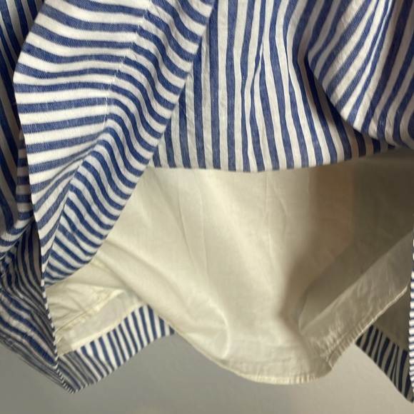 Boden blue & white striped Pom Pom linen blend tunic dress w/pockets size 14 - Picture 9 of 9